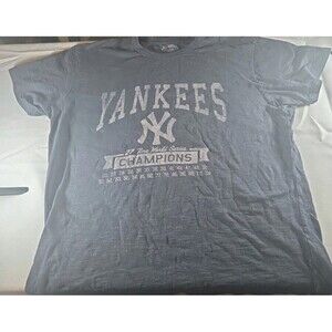Banner 47 New York Yankees 27 Time World Series Champions Tshirt Sz M Gray
